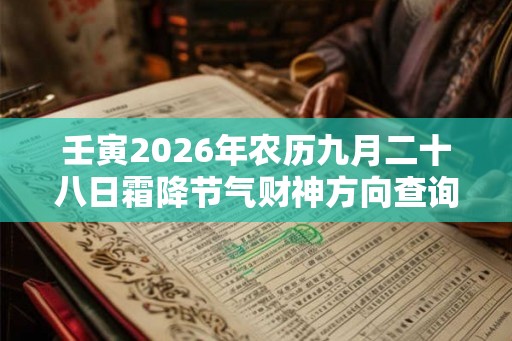 壬寅2026年农历九月二十八日霜降节气财神方向查询 壬寅2026年农历九月二十八日霜降节气财神方向查询