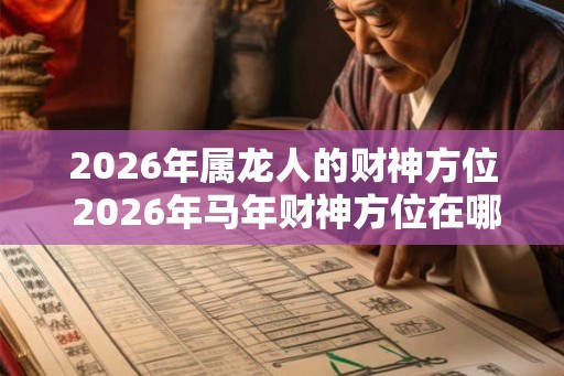 2026年属龙人的财神方位 2026年马年财神方位在哪