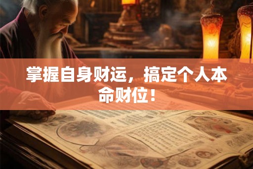 掌握自身财运，搞定个人本命财位！