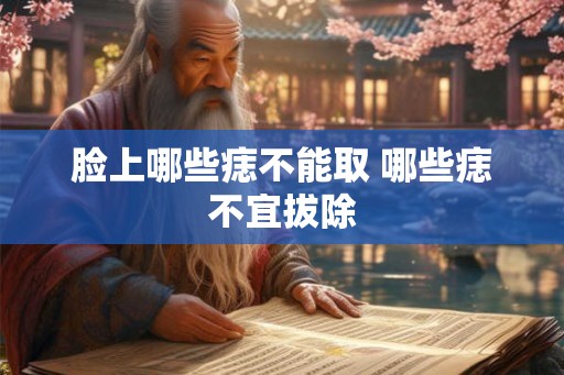 脸上哪些痣不能取 哪些痣不宜拔除