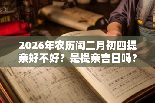 2026年农历闰二月初四提亲好不好？是提亲吉日吗？