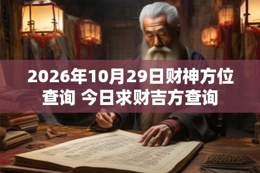 2026年10月29日财神方位查询 今日求财吉方查询