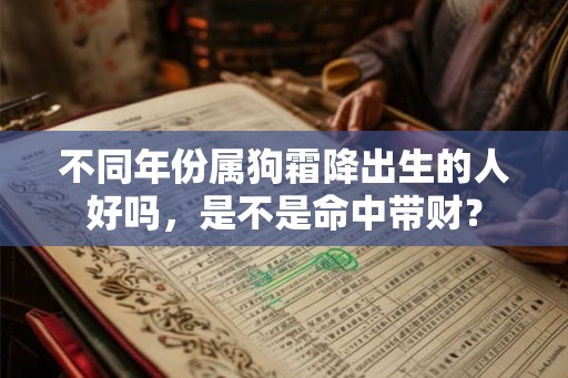 不同年份属狗霜降出生的人好吗,是不是命中带财? 不同年份属狗霜降出生的人好吗,是不是命中带财?