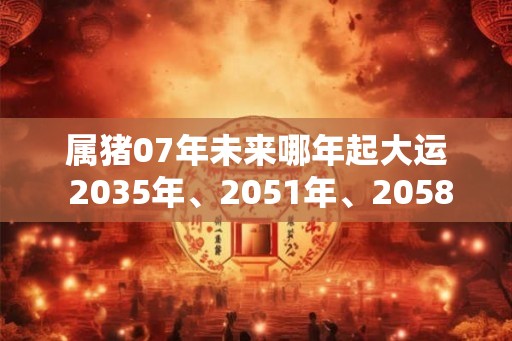 属猪07年未来哪年起大运 2035年、2051年、2058年