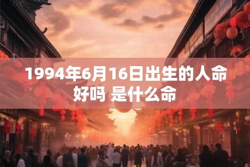 1994年6月16日出生的人命好吗 是什么命