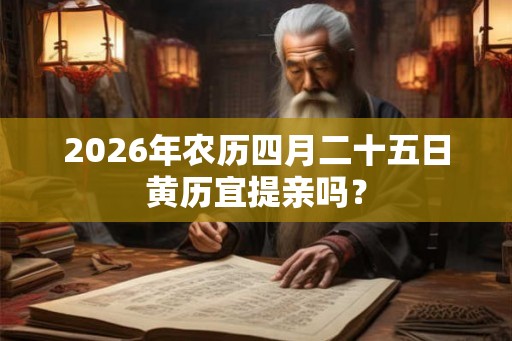 2026年农历四月二十五日黄历宜提亲吗? 2026年农历四月二十五日黄历宜提亲吗?