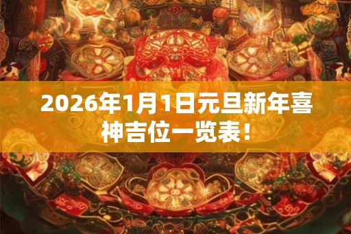 2026年1月1日元旦新年喜神吉位一览表！