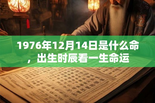 1976年12月14日是什么命，出生时辰看一生命运