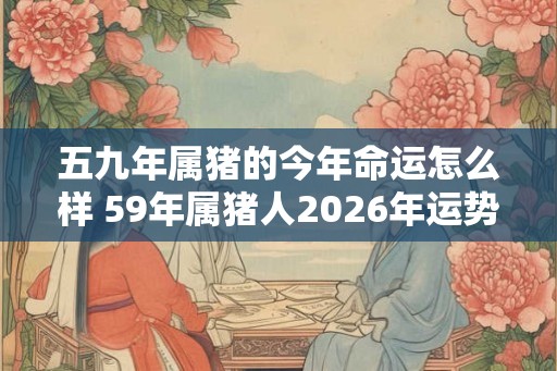 五九年属猪的今年命运怎么样 59年属猪人2026年运势如何
