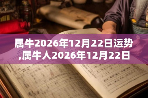 属牛2026年12月22日运势,属牛人2026年12月22日财运,生肖牛2026年12月22日运势