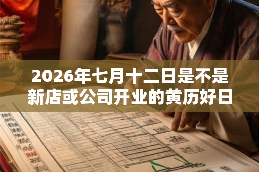 2026年七月十二日是不是新店或公司开业的黄历好日子？
