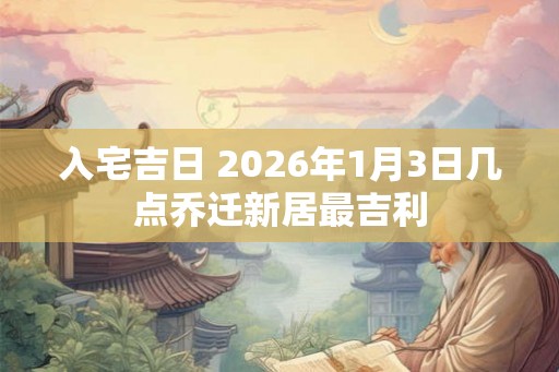 入宅吉日 2026年1月3日几点乔迁新居最吉利