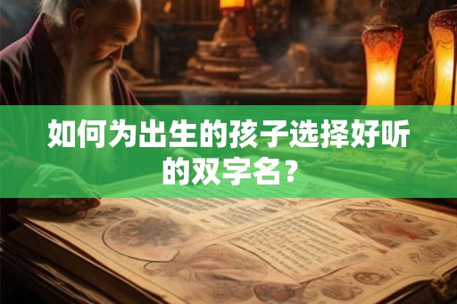 如何为出生的孩子选择好听的双字名？