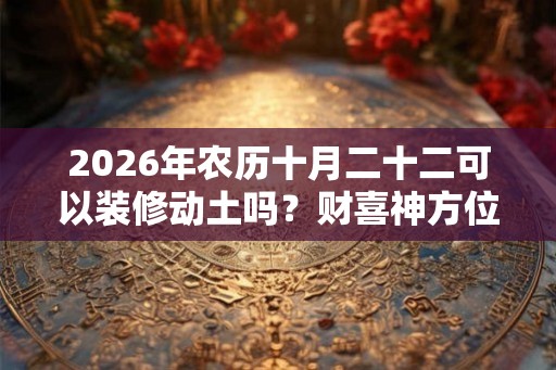 2026年农历十月二十二可以装修动土吗？财喜神方位在哪？