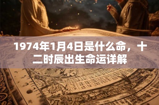 1974年1月4日是什么命，十二时辰出生命运详解
