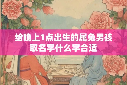 给晚上1点出生的属兔男孩取名字什么字合适