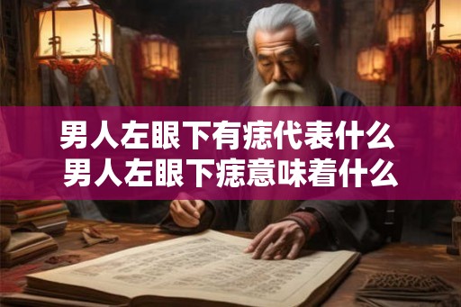 男人左眼下有痣代表什么 男人左眼下痣意味着什么