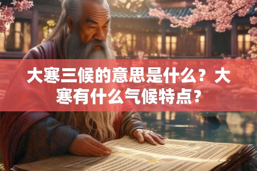 大寒三候的意思是什么？大寒有什么气候特点？