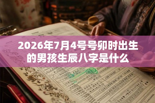 2026年7月4号号卯时出生的男孩生辰八字是什么 2026年7月4号号卯时出生的男孩生辰八字是什么