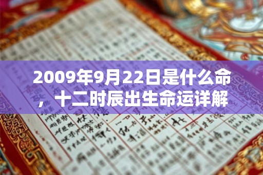 2009年9月22日是什么命，十二时辰出生命运详解