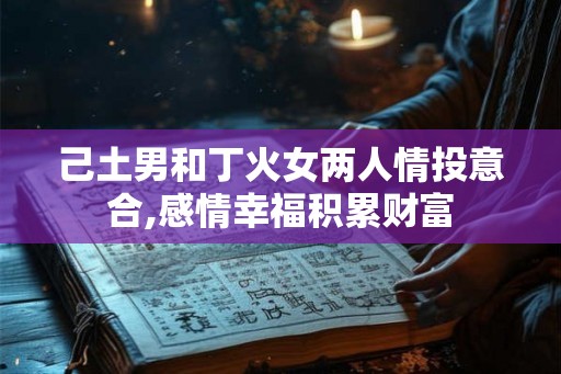 己土男和丁火女两人情投意合,感情幸福积累财富