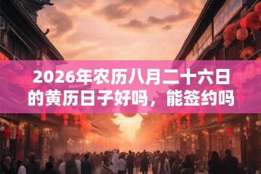 2026年农历八月二十六日的黄历日子好吗，能签约吗？