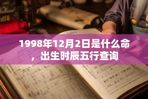 1998年12月2日是什么命，出生时辰五行查询