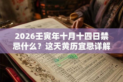 2026壬寅年十月十四日禁忌什么？这天黄历宜忌详解