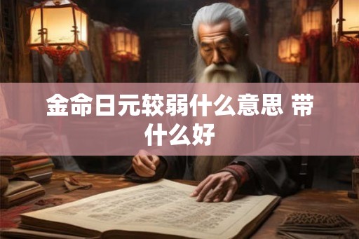 金命日元较弱什么意思 带什么好