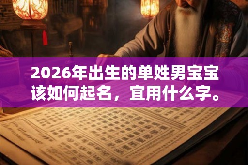 2026年出生的单姓男宝宝该如何起名，宜用什么字。