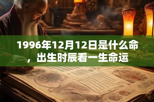 1996年12月12日是什么命，出生时辰看一生命运