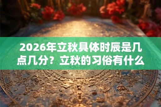2026年立秋具体时辰是几点几分？立秋的习俗有什么？
