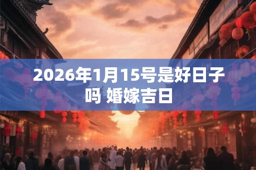 2026年1月15号是好日子吗 婚嫁吉日
