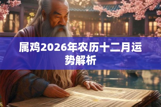 属鸡2026年农历十二月运势解析 属鸡2026年农历十二月运势解析