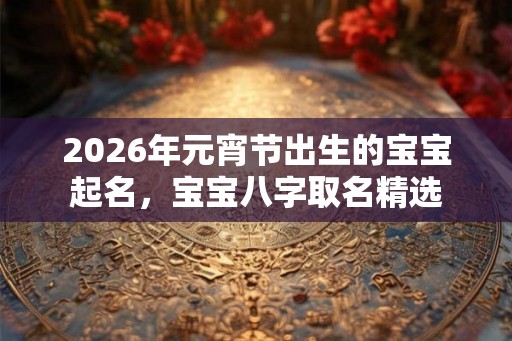 2026年元宵节出生的宝宝起名，宝宝八字取名精选
