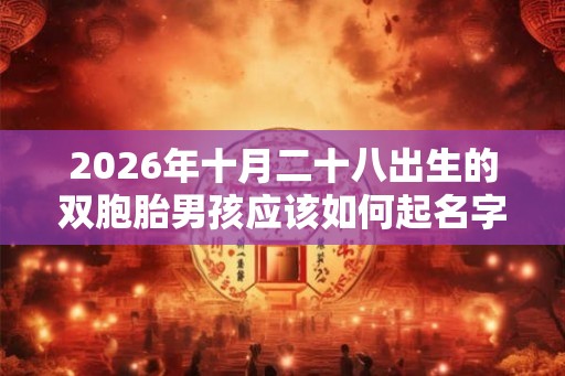 2026年十月二十八出生的双胞胎男孩应该如何起名字，五行属什么？