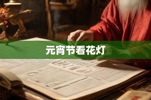 元宵节看花灯