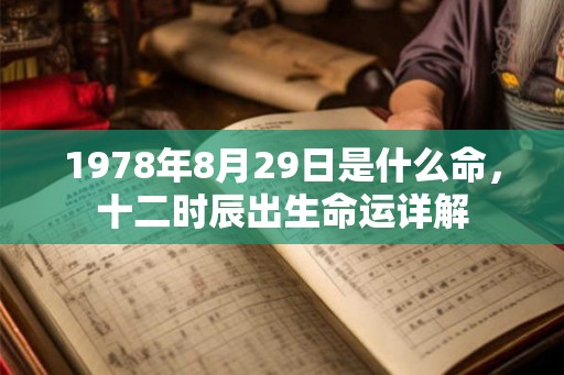 1978年8月29日是什么命，十二时辰出生命运详解