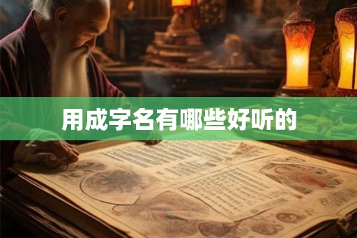 用成字名有哪些好听的