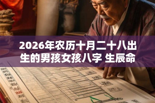 2026年农历十月二十八出生的男孩女孩八字 生辰命理五行取名