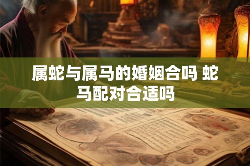 属蛇与属马的婚姻合吗 蛇马配对合适吗