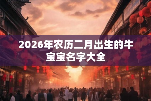 2026年农历二月出生的牛宝宝名字大全