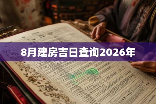 8月建房吉日查询2026年 8月建房吉日查询2026年