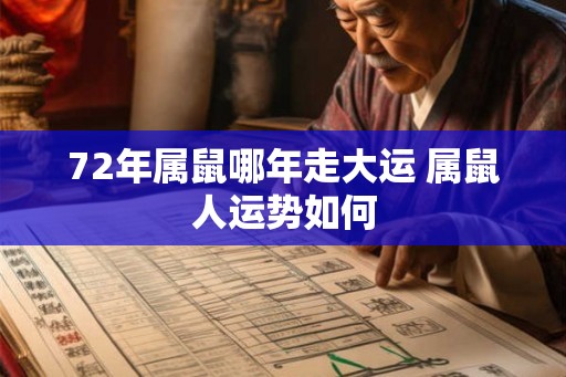 72年属鼠哪年走大运 属鼠人运势如何