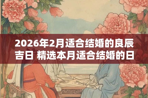 2026年2月适合结婚的良辰吉日 精选本月适合结婚的日子