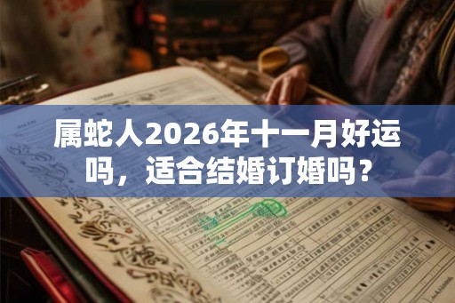 属蛇人2026年十一月好运吗，适合结婚订婚吗？