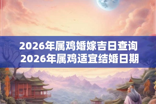 2026年属鸡婚嫁吉日查询 2026年属鸡适宜结婚日期查询