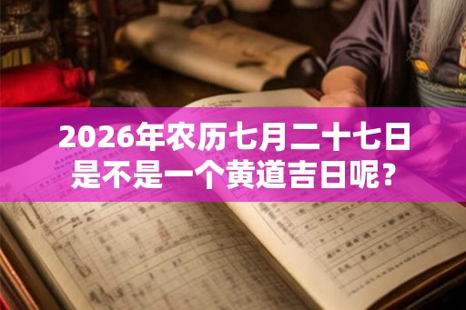 2026年农历七月二十七日是不是一个黄道吉日呢？