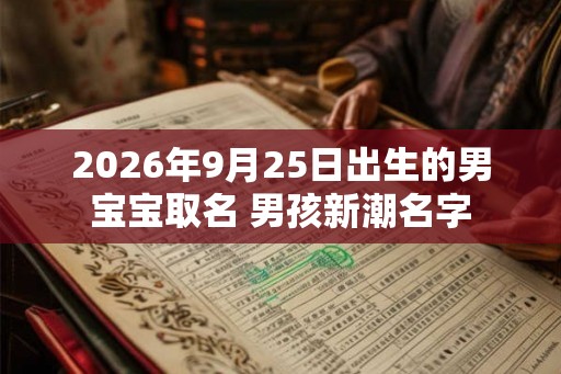 2026年9月25日出生的男宝宝取名 男孩新潮名字