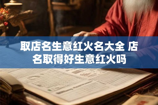 取店名生意红火名大全 店名取得好生意红火吗
